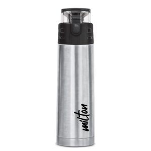 Milton Atlantis 600 Thermosteel Water Bottle 500 ml, 24 Hr Hot and Cold I Leak Proof Lid, ISI Certified I Vacuum Insulated I for Office, Gym, School