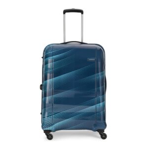 Aristocrat Force 75Cm 360° Rotated Acrylonitrile Butadiene Styrene (Abs) Hardshellsided Large Size 4 Wheels Blue Inline Suitcase, One Size